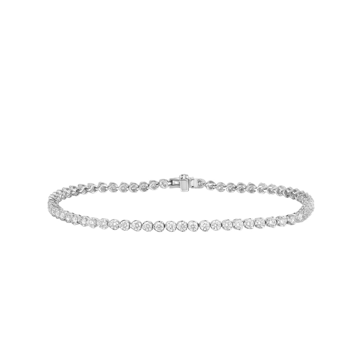 Roberto Coin Bracelet - Classica 18K White Gold Round Cut Classic Diamond Tennis Bracelet | Manfredi Jewels