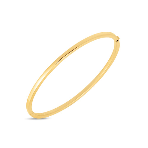 Roberto Coin Jewelry - Classica 18K Yellow Gold Medium Width Oval Bangle Bracelet | Manfredi Jewels