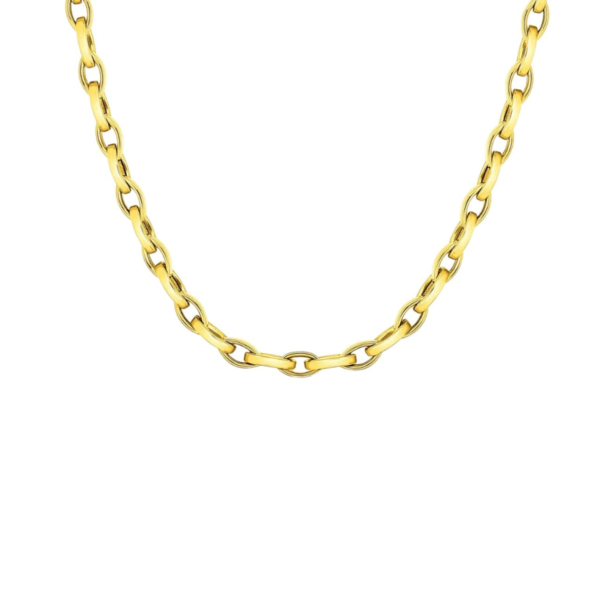 Roberto Coin Jewelry - Designer Gold 18K Yellow Gold Almond Link Chain Necklace | Manfredi Jewels