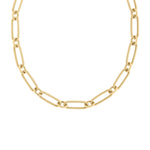 Roberto Coin Jewelry - Designer Gold 18K Yellow Alternating Fluted Paperclip & Oval Link Necklace | Manfredi Jewels