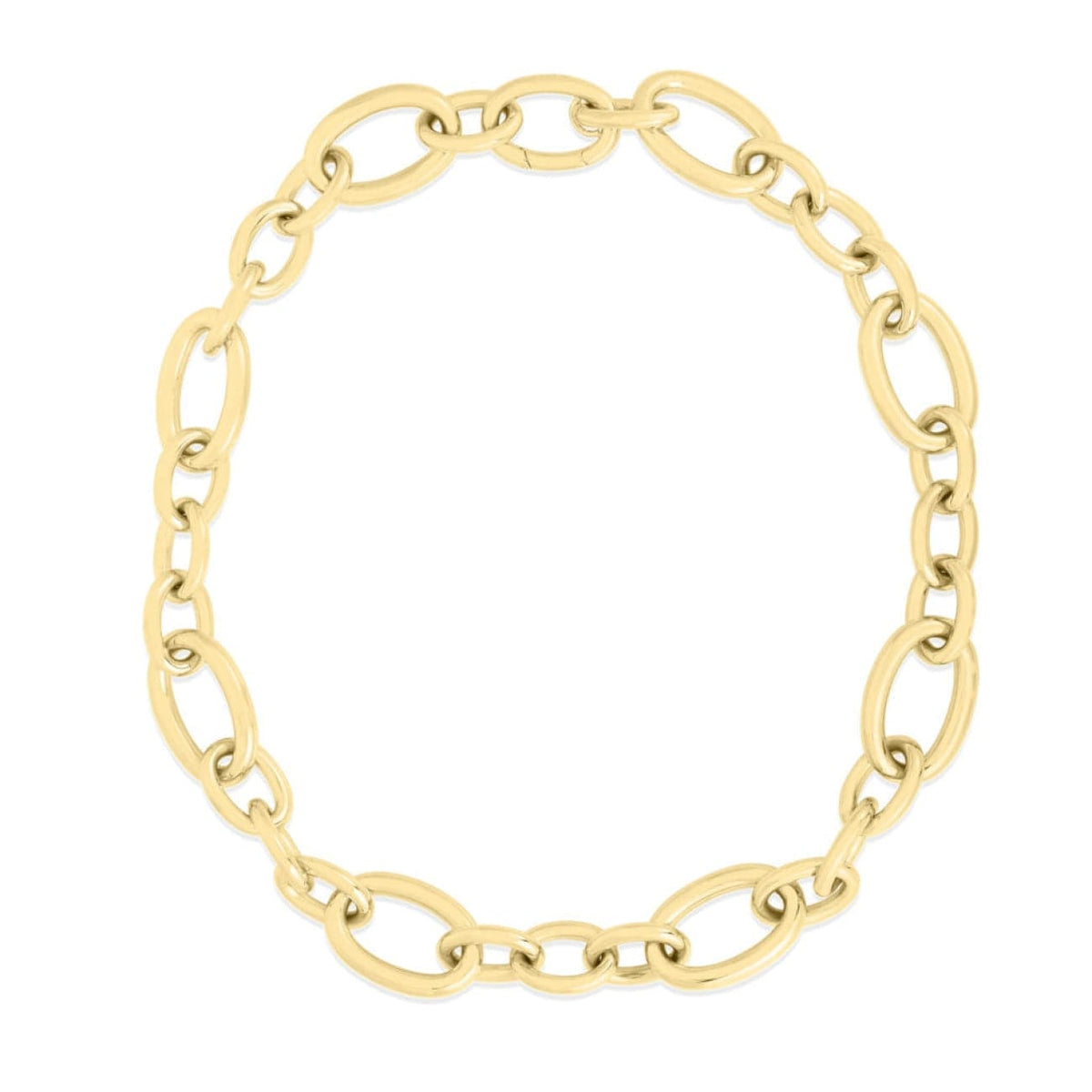 Roberto Coin Jewelry - Designer Gold 18K Yellow Gold Alternating Oval Link Chain Necklace | Manfredi Jewels