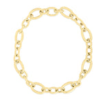 Roberto Coin Jewelry - Designer Gold 18K Yellow Alternating Oval Link Chain Necklace | Manfredi Jewels