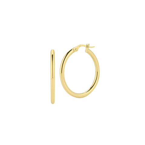 Designer Gold 18K Yellow Gold Classic Thin Hoop Earrings