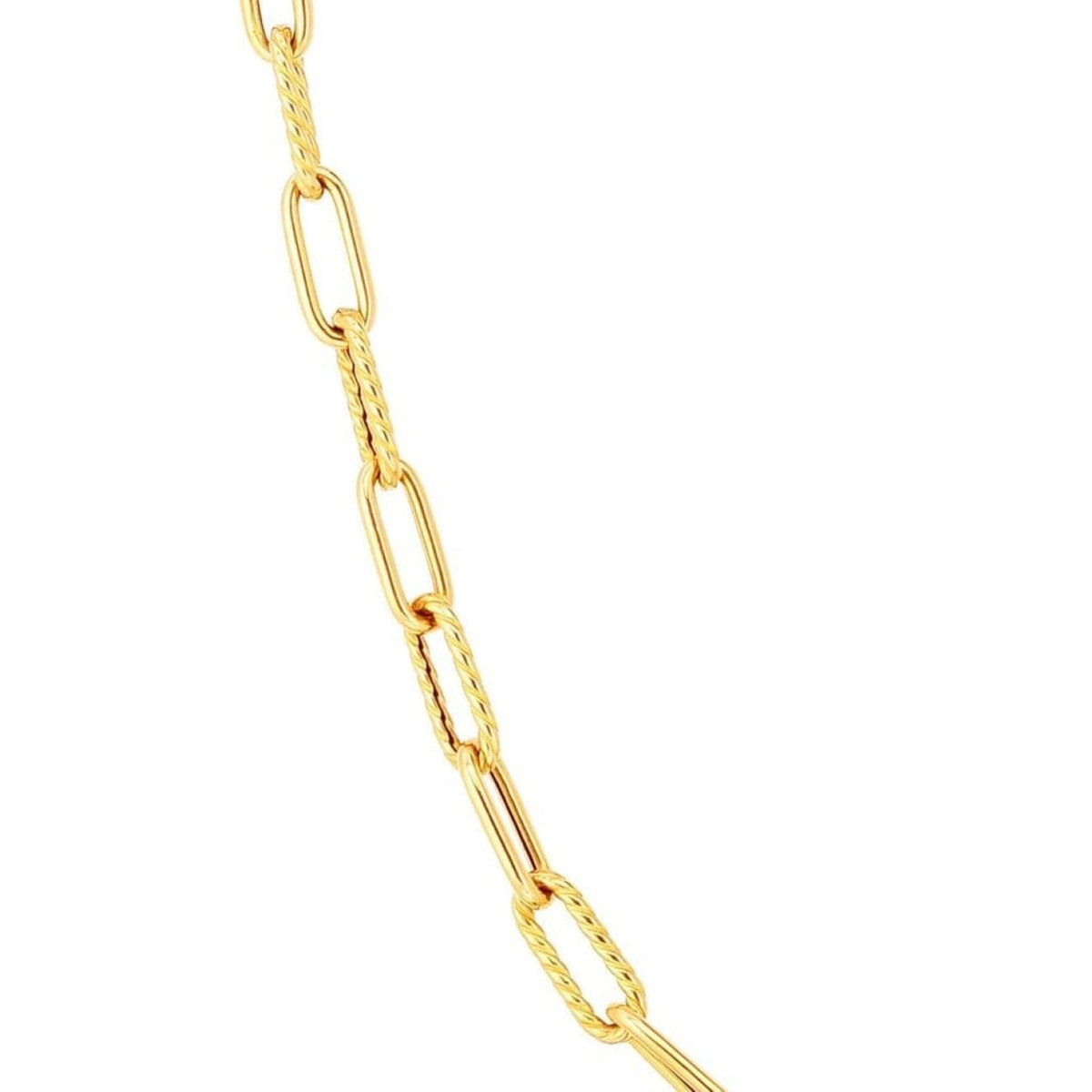 Roberto Coin Jewelry - Designer Gold 18K Yellow Gold Fine Paperclip & Round Link Chain Necklace | Manfredi Jewels