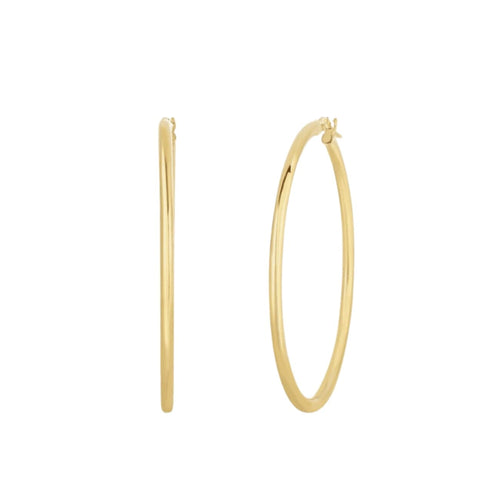 Roberto Coin Jewelry - Designer Gold 18K Yellow Large Hoop Earrings | Manfredi Jewels