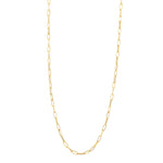 Roberto Coin Jewelry - Designer Gold 18K Yellow Shiny & Fluted Paperclip Chain Necklace | Manfredi Jewels