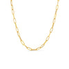 Roberto Coin Jewelry - Designer Gold 18K Yellow Shiny & Fluted Paperclip Chain Necklace | Manfredi Jewels