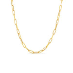 Roberto Coin Jewelry - Designer Gold 18K Yellow Shiny & Fluted Paperclip Chain Necklace | Manfredi Jewels