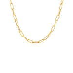 Roberto Coin Jewelry - Designer Gold 18K Yellow Shiny & Fluted Paperclip Chain Necklace | Manfredi Jewels