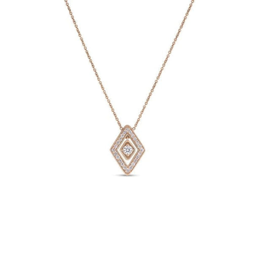 Roberto Coin Jewelry - Diamante 18K Rose Gold Small Diamond Necklace | Manfredi Jewels
