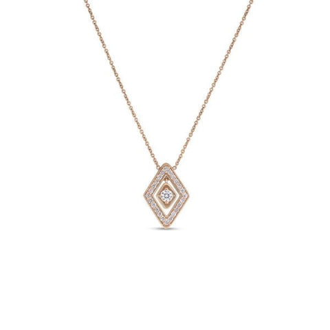 Diamante 18K Rose Gold Small Diamond Pendant Necklace