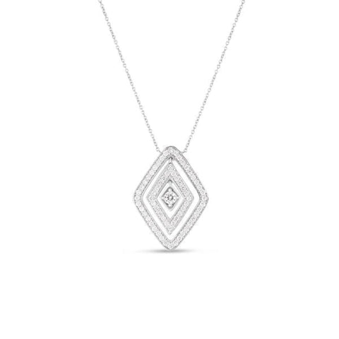 Diamante 18K White Gold Large Diamond Pavé Pendant Necklace