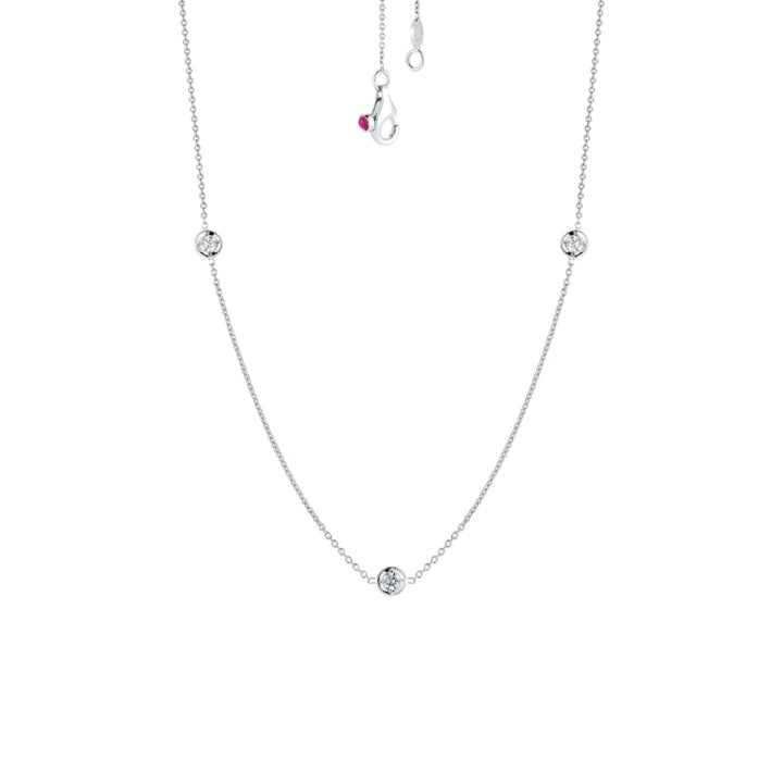 Roberto Coin Jewelry - Diamonds by the Inch 18K White Gold 3 Station Diamond Necklace | Manfredi Jewels