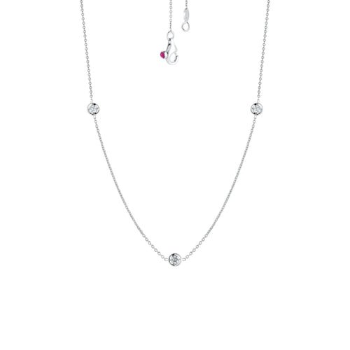Roberto Coin Jewelry - Diamonds by the Inch 18K White Gold 3 Station Diamond Necklace | Manfredi Jewels
