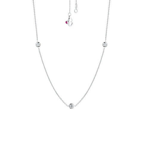 Diamonds by the Inch 18K White Gold 3 Station Diamond Necklace