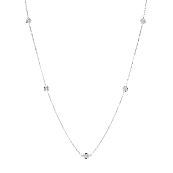 Roberto Coin Jewelry - Diamonds By The Inch 18K White Gold 5 Station Diamond Necklace | Manfredi Jewels