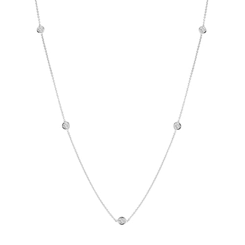 Roberto Coin Jewelry - Diamonds By The Inch 18K White Gold 5 Station Diamond Necklace | Manfredi Jewels