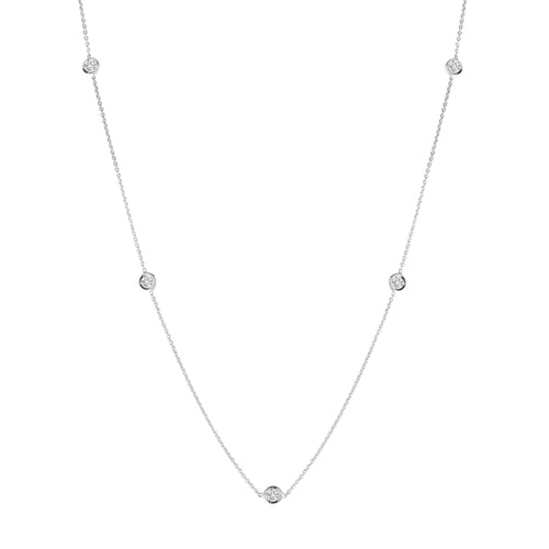 Roberto Coin Jewelry - Diamonds By The Inch 18K White Gold 5 Station Diamond Necklace | Manfredi Jewels