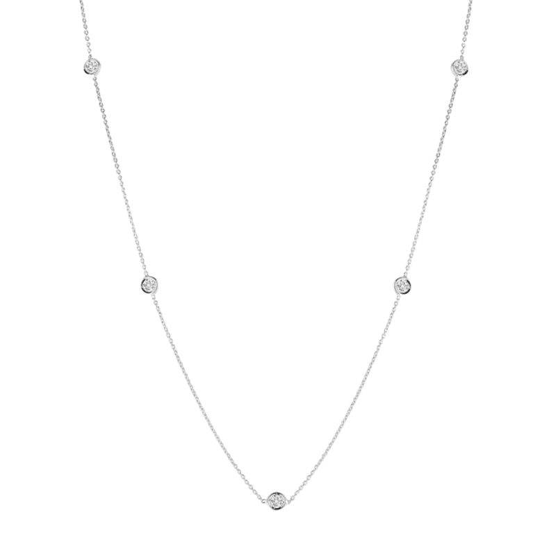 Roberto Coin Jewelry - Diamonds By The Inch 18K White Gold 5 Station Diamond Necklace | Manfredi Jewels