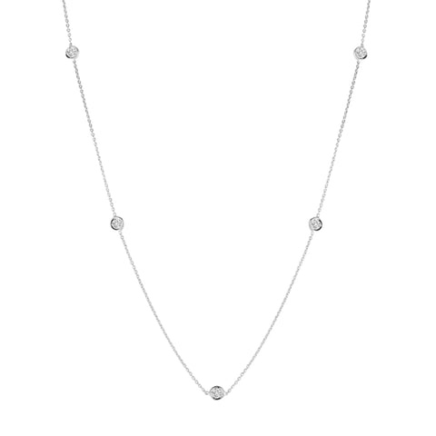 Diamonds By The Inch 18K White Gold 5 Station Diamond Necklace