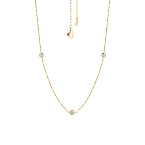 Roberto Coin Jewelry - Diamonds By The Inch 18K Yellow Gold 3 Station Diamond Necklace | Manfredi Jewels