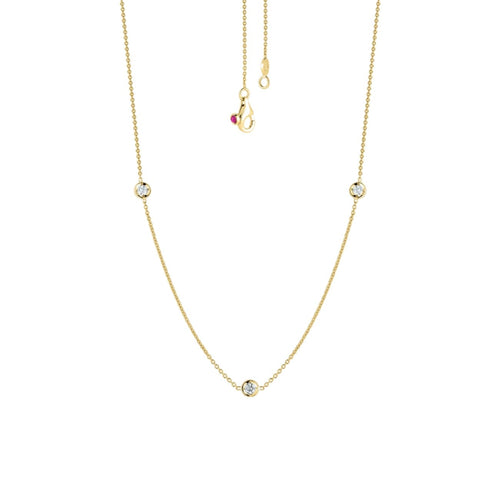 Roberto Coin Jewelry - Diamonds By The Inch 18K Yellow Gold 3 Station Diamond Necklace | Manfredi Jewels
