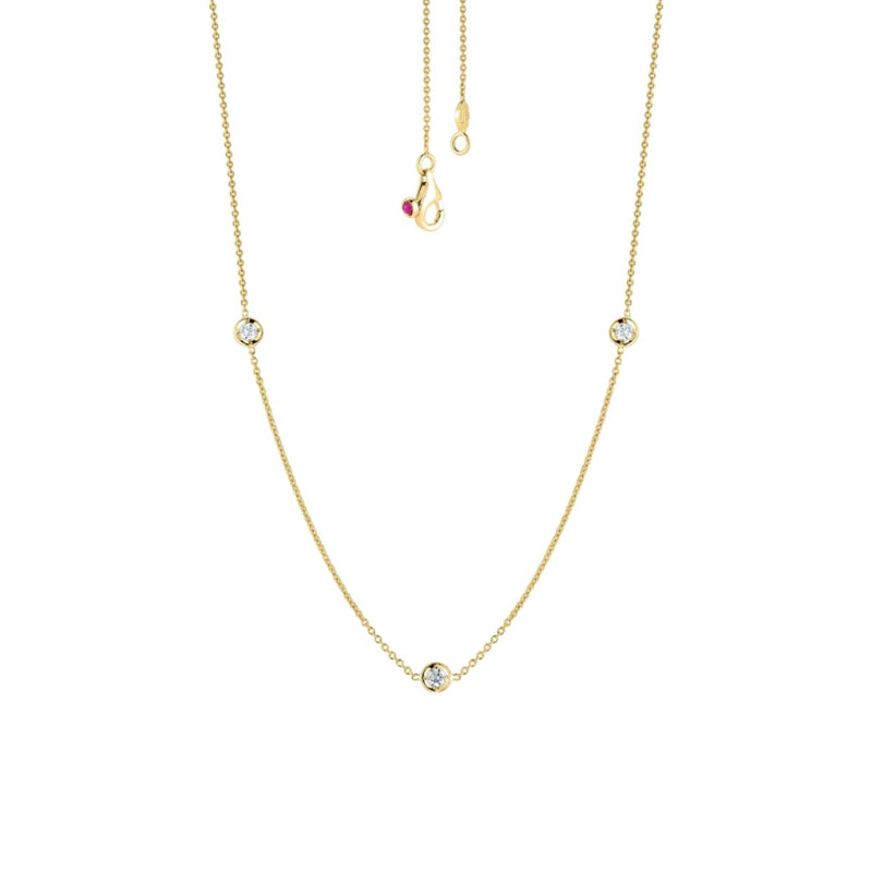 Roberto Coin Jewelry - Diamonds By The Inch 18K Yellow Gold 3 Station Diamond Necklace | Manfredi Jewels