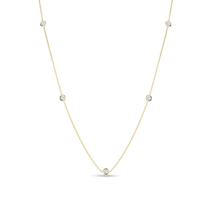 Roberto Coin Jewelry - Diamonds By The Inch 18K Yellow Gold 5 Station Diamond Necklace | Manfredi Jewels