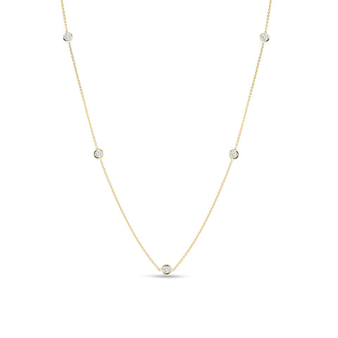 Diamonds By The Inch 18K Yellow Gold 5 Station Diamond Necklace
