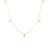 Roberto Coin Jewelry - Diamonds By The Inch 18K Yellow Gold Dangling 5 Station Flower Diamond Necklace | Manfredi Jewels