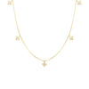 Roberto Coin Jewelry - Diamonds By The Inch 18K Yellow Gold Dangling 5 Station Flower Diamond Necklace | Manfredi Jewels