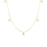 Roberto Coin Jewelry - Diamonds By The Inch 18K Yellow Gold Dangling 5 Station Flower Diamond Necklace | Manfredi Jewels