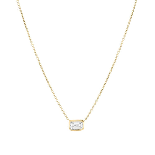 Roberto Coin Jewelry - Diamonds By The Inch 18K Yellow Gold Large Emerald Cut Diamond Necklace | Manfredi Jewels