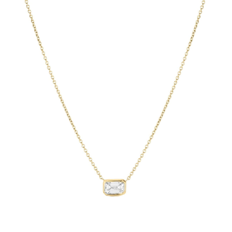 Roberto Coin Jewelry - Diamonds By The Inch 18K Yellow Gold Large Emerald Cut Diamond Necklace | Manfredi Jewels
