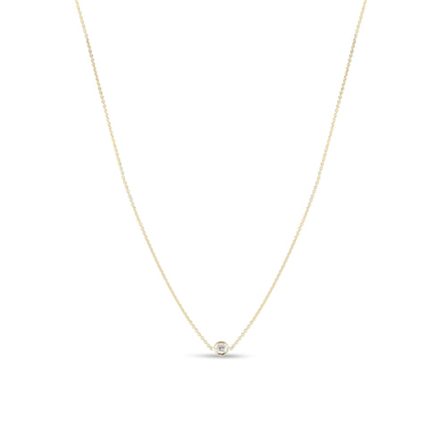 Roberto Coin Jewelry - Diamonds By The Inch 18K Yellow Gold Single Station Diamond Necklace | Manfredi Jewels