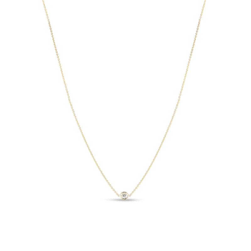 Roberto Coin Jewelry - Diamonds By The Inch 18K Yellow Gold Single Station Diamond Necklace | Manfredi Jewels