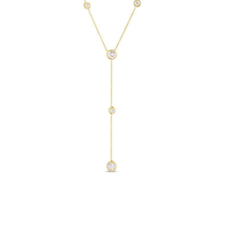 Roberto Coin Jewelry - Diamonds By The Inch 18K Yellow Gold Station ‘Y’ Diamond Necklace | Manfredi Jewels