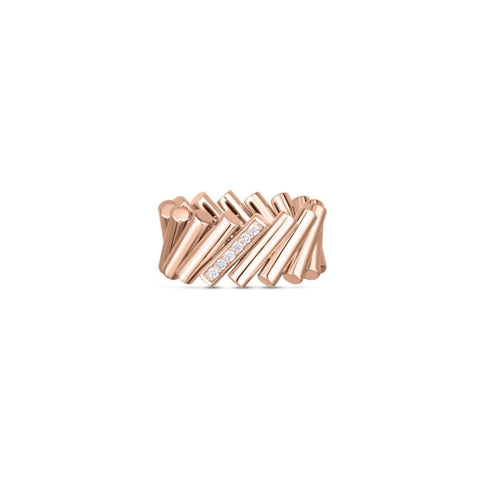 Domino Collection Diamond 18K Rose Gold Ring