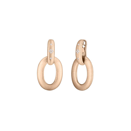 Roberto Coin Jewelry - Duchessa 18K Rose Gold Diamond Accent Satin Large Door - Knocker Earrings | Manfredi Jewels
