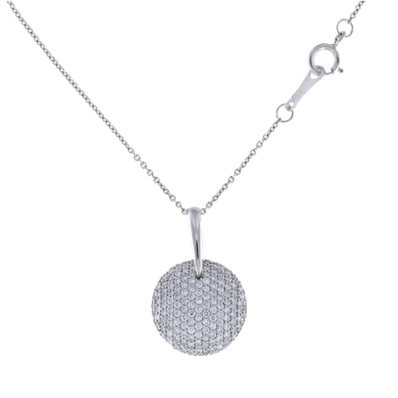 Roberto Coin Jewelry - Fantasia 18K White Gold Diamond Disc Pendant Necklace | Manfredi Jewels