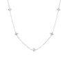 Roberto Coin Jewelry - Love By The Inch 18K White Gold 5 Station Flower Diamond Necklace | Manfredi Jewels