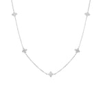 Roberto Coin Jewelry - Love By The Inch 18K White Gold 5 Station Flower Diamond Necklace | Manfredi Jewels