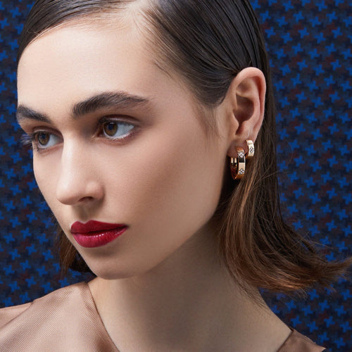 Roberto Coin Jewelry - Love In Verona 18K Rose Gold Large Diamond Flower Hoop Earrings | Manfredi Jewels