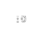 Roberto Coin Jewelry - Love In Verona 18K White Gold Diamond Accent Small Hoop Earrings | Manfredi Jewels