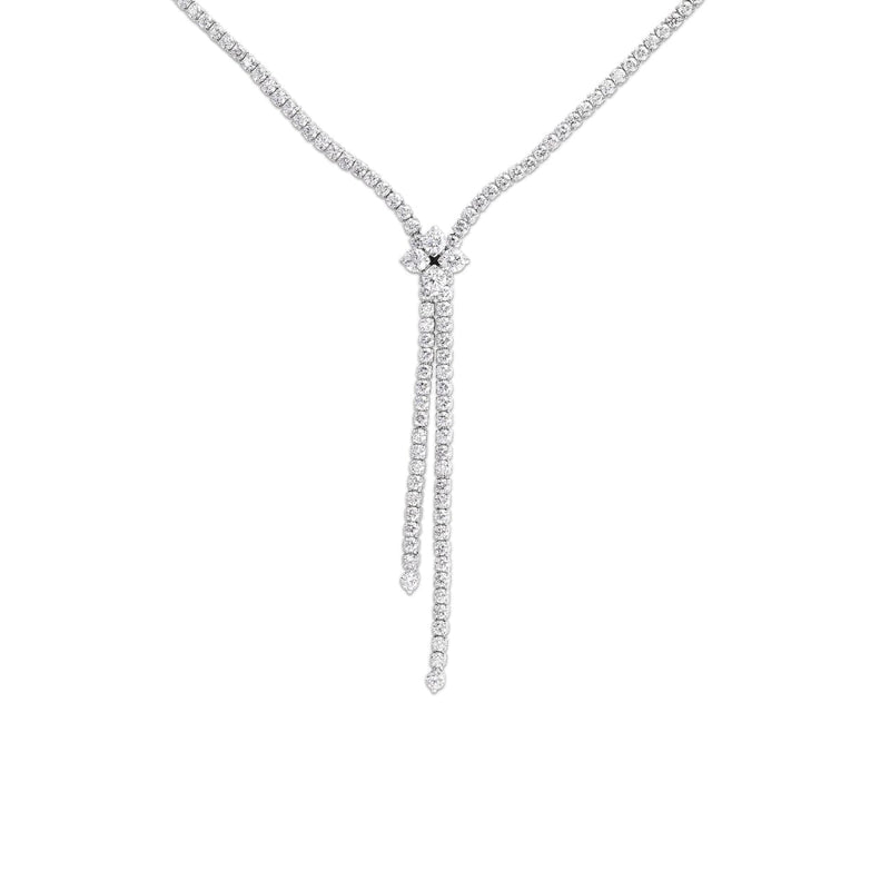 Roberto Coin Jewelry - Love In Verona 18K White Gold Diamond Zipper Necklace | Manfredi Jewels