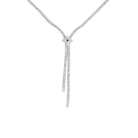 Love In Verona 18K White Gold Diamond Zipper Necklace