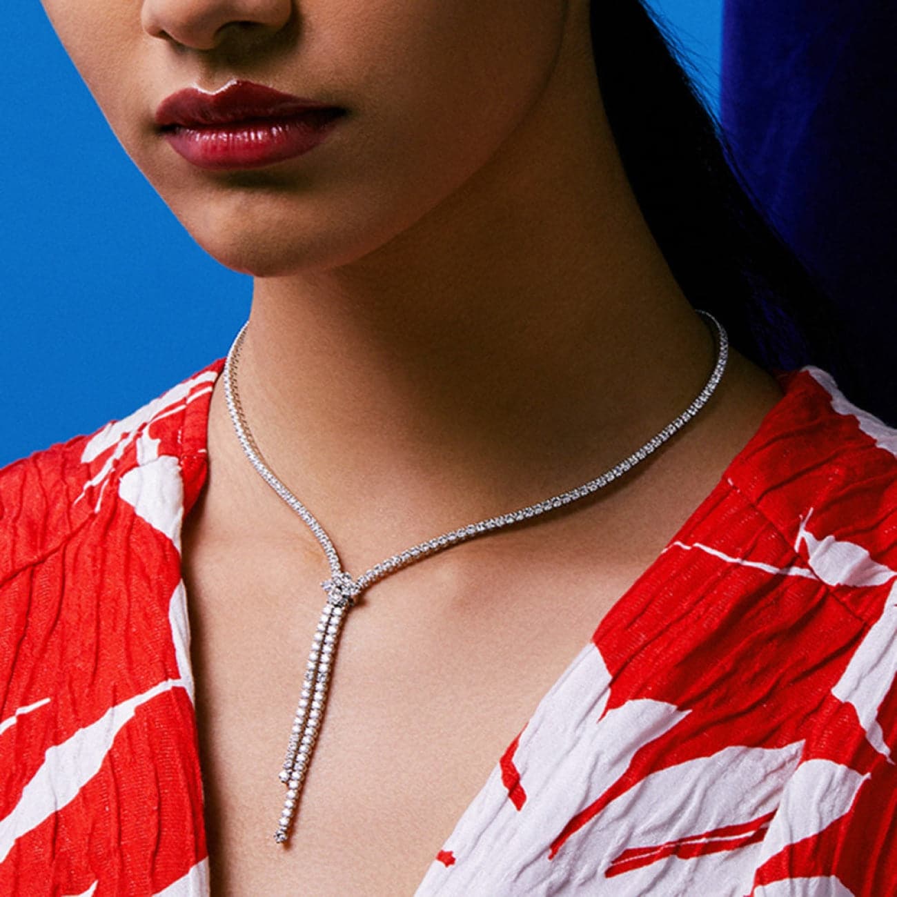 Roberto Coin Love In Verona 18k White Gold Diamond Zipper Necklace