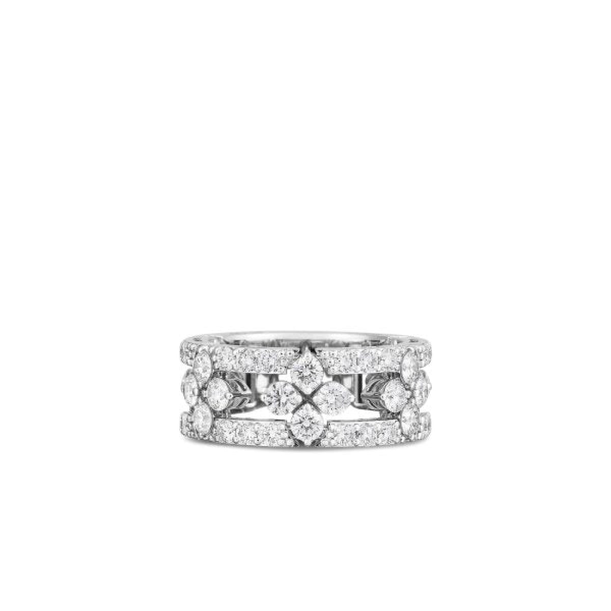Roberto Coin Jewelry - Love In Verona 18K White Gold Open Frame Pavè Diamond Ring | Manfredi Jewels