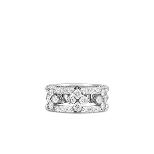 Roberto Coin Jewelry - Love In Verona 18K White Gold Open Frame Pavè Diamond Ring | Manfredi Jewels