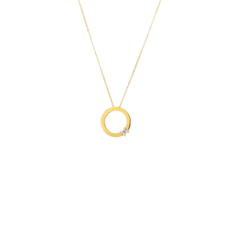 Roberto Coin Jewelry - Love In Verona 18K Yellow Gold Circle Of Life Flower Diamond Necklace | Manfredi Jewels